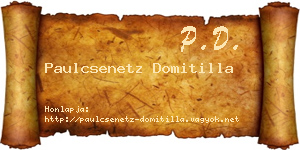 Paulcsenetz Domitilla névjegykártya